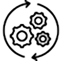 Continuous process improvement icon showing circular workflow